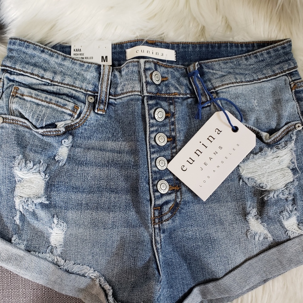 Eunina button up denim shorts